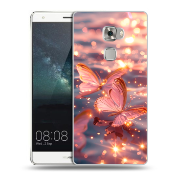Пластиковый чехол на Huawei Mate S с принтом бабочки розовые Пластиковый чехол на Huawei Mate S с принтом бабочки розовые