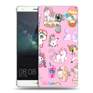 Пластиковый чехол на Huawei Mate S с принтом розовые единороги Пластиковый чехол на Huawei Mate S с принтом розовые единороги