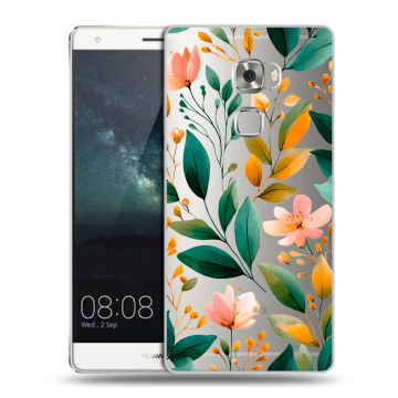 Пластиковый чехол на Huawei Mate S с принтом Цветы паттерн Пластиковый чехол на Huawei Mate S с принтом Цветы паттерн