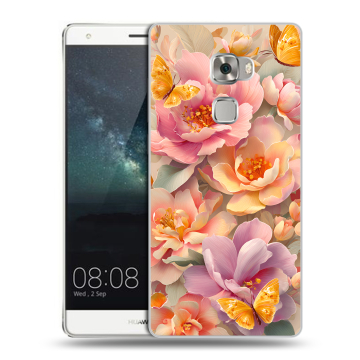 Пластиковый чехол на Huawei Mate S с принтом Цветы и бабочки Пластиковый чехол на Huawei Mate S с принтом Цветы и бабочки