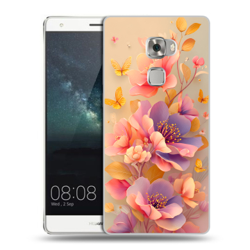 Пластиковый чехол на Huawei Mate S с принтом Цветы и бабочки Пластиковый чехол на Huawei Mate S с принтом Цветы и бабочки