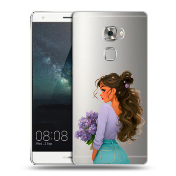 Пластиковый чехол на Huawei Mate S с принтом девушка цветы Пластиковый чехол на Huawei Mate S с принтом девушка цветы