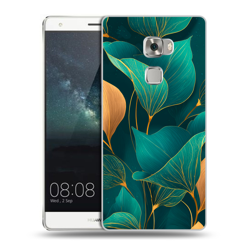 Пластиковый чехол на Huawei Mate S с принтом Листья и золото Пластиковый чехол на Huawei Mate S с принтом Листья и золото