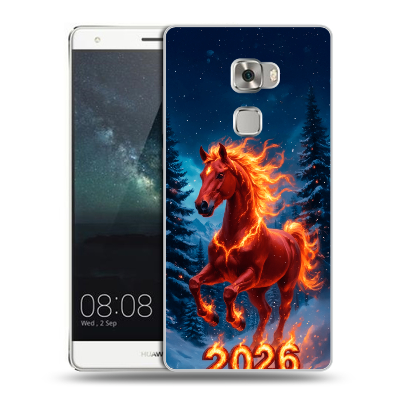 Пластиковый чехол на Huawei Mate S с принтом Новый год коня Пластиковый чехол на Huawei Mate S с принтом Новый год коня
