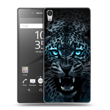 Силиконовый чехол на Sony Xperia Z5 Premium с принтом Темный леопард