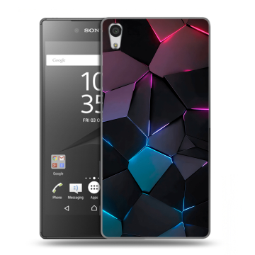 Силиконовый чехол на Sony Xperia Z5 Premium с принтом Геометрия неона
