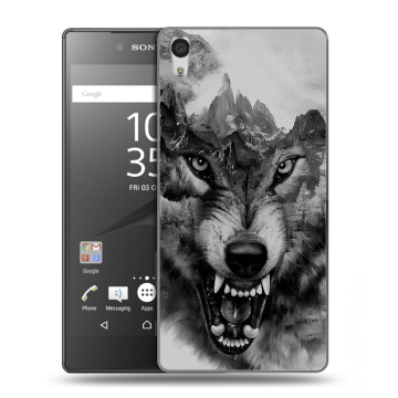 Силиконовый чехол на Sony Xperia Z5 Premium с принтом Волк