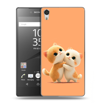 Силиконовый чехол на Sony Xperia Z5 Premium с принтом Милые котики
