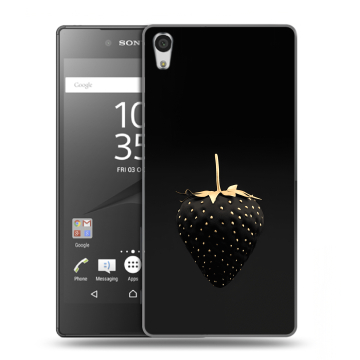 Силиконовый чехол на Sony Xperia Z5 Premium с принтом Черная клубника