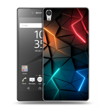 Силиконовый чехол на Sony Xperia Z5 Premium с принтом Абстракция неон