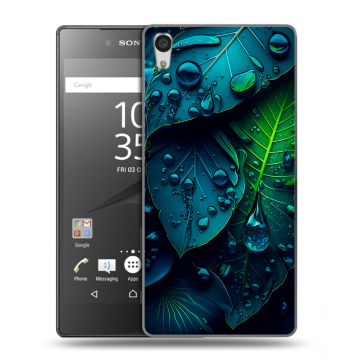 Силиконовый чехол на Sony Xperia Z5 Premium с принтом Листья