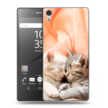 Силиконовый чехол на Sony Xperia Z5 Premium с принтом Котята