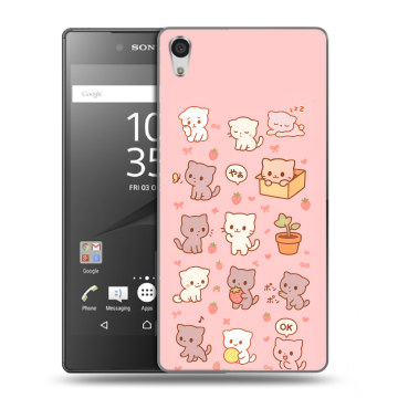 Силиконовый чехол на Sony Xperia Z5 Premium с принтом Hello Kitty Хелоу Кити