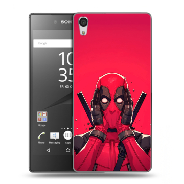 Силиконовый чехол на Sony Xperia Z5 Premium с принтом Дедпул Deadpool