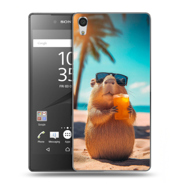 Силиконовый чехол на Sony Xperia Z5 Premium с принтом Капибара Силиконовый чехол на Sony Xperia Z5 Premium с принтом Капибара