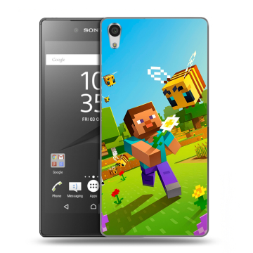 Силиконовый чехол на Sony Xperia Z5 Premium с принтом Майнкрафт Minecraft Силиконовый чехол на Sony Xperia Z5 Premium с принтом Майнкрафт Minecraft