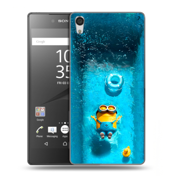 Силиконовый чехол на Sony Xperia Z5 Premium с принтом Миньоны Силиконовый чехол на Sony Xperia Z5 Premium с принтом Миньоны