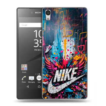 Силиконовый чехол на Sony Xperia Z5 Premium с принтом Nike Найк