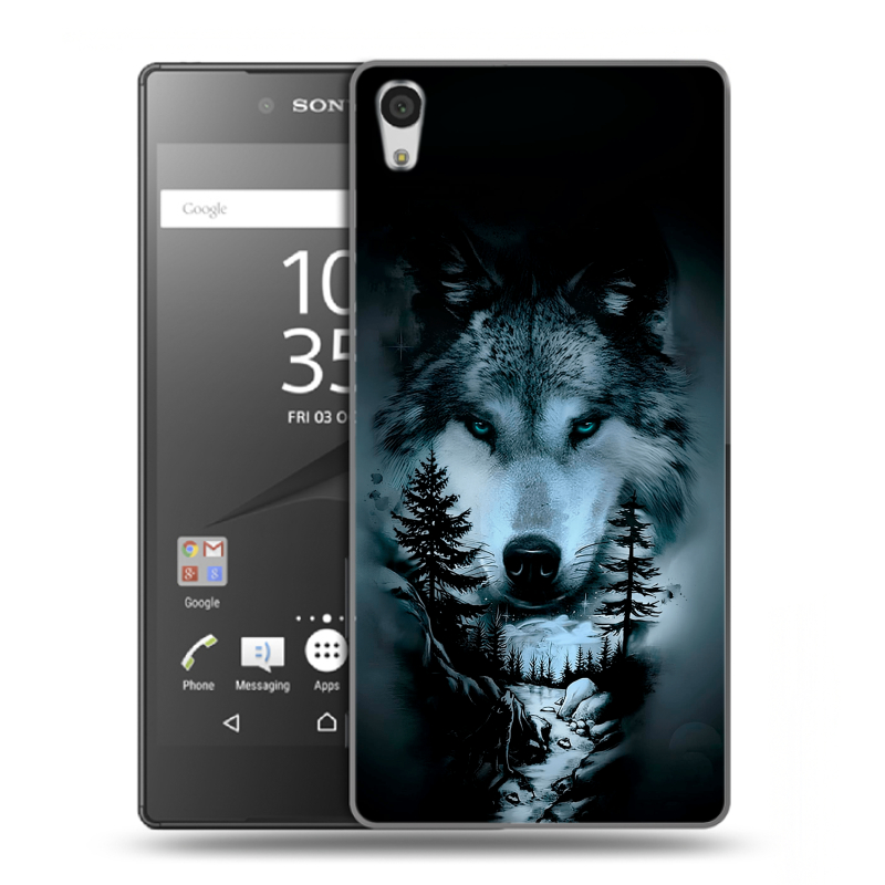 Силиконовый чехол на Sony Xperia Z5 Premium с принтом Лесной волк Силиконовый чехол на Sony Xperia Z5 Premium с принтом Лесной волк