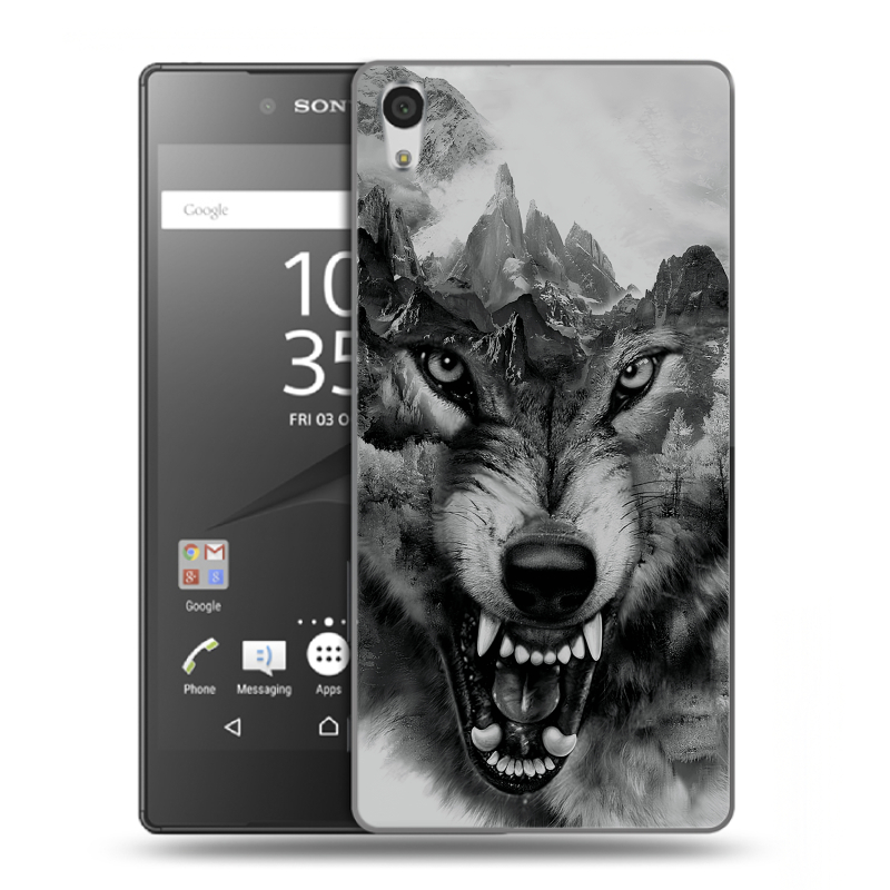Силиконовый чехол на Sony Xperia Z5 Premium с принтом Волк Силиконовый чехол на Sony Xperia Z5 Premium с принтом Волк