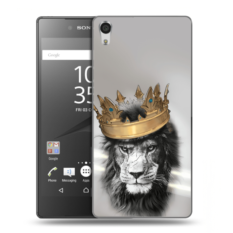 Пластиковый чехол на Sony Xperia Z5 Premium с принтом Лев с короной Пластиковый чехол на Sony Xperia Z5 Premium с принтом Лев с короной