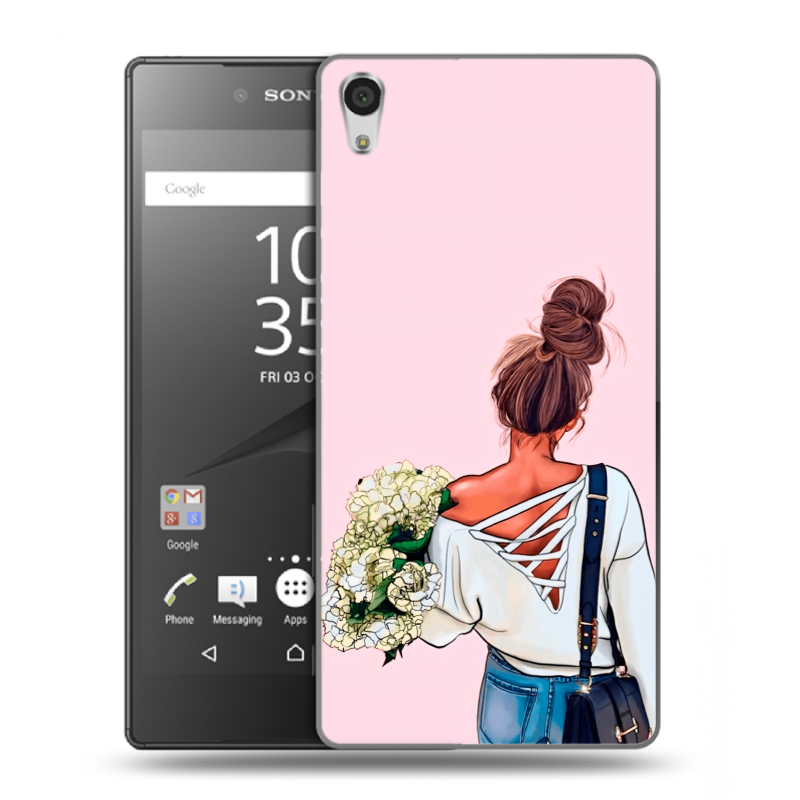 Пластиковый чехол на Sony Xperia Z5 Premium с принтом Девушка и букет Пластиковый чехол на Sony Xperia Z5 Premium с принтом Девушка и букет