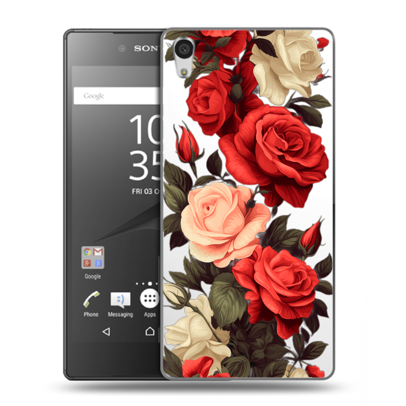 Силиконовый чехол на Sony Xperia Z5 Premium с принтом Розы Силиконовый чехол на Sony Xperia Z5 Premium с принтом Розы