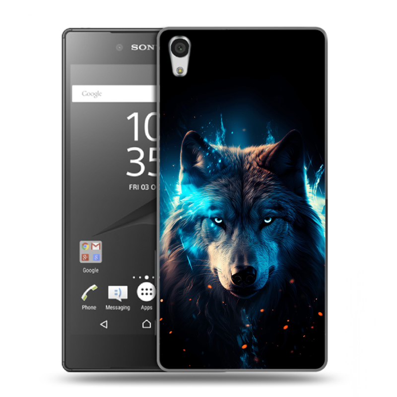 Силиконовый чехол на Sony Xperia Z5 Premium с принтом Волк ночной Силиконовый чехол на Sony Xperia Z5 Premium с принтом Волк ночной