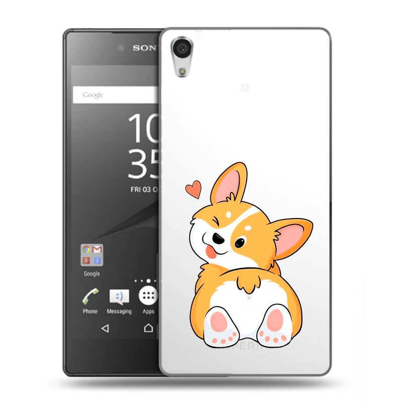 Силиконовый чехол на Sony Xperia Z5 Premium с принтом Корги Силиконовый чехол на Sony Xperia Z5 Premium с принтом Корги