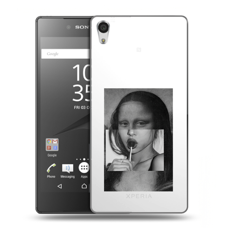 Силиконовый чехол на Sony Xperia Z5 Premium с принтом Мона Лиза Силиконовый чехол на Sony Xperia Z5 Premium с принтом Мона Лиза