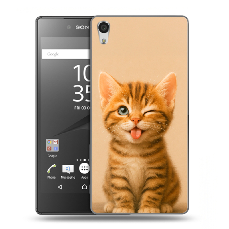 Пластиковый чехол на Sony Xperia Z5 Premium с принтом котенок Пластиковый чехол на Sony Xperia Z5 Premium с принтом котенок