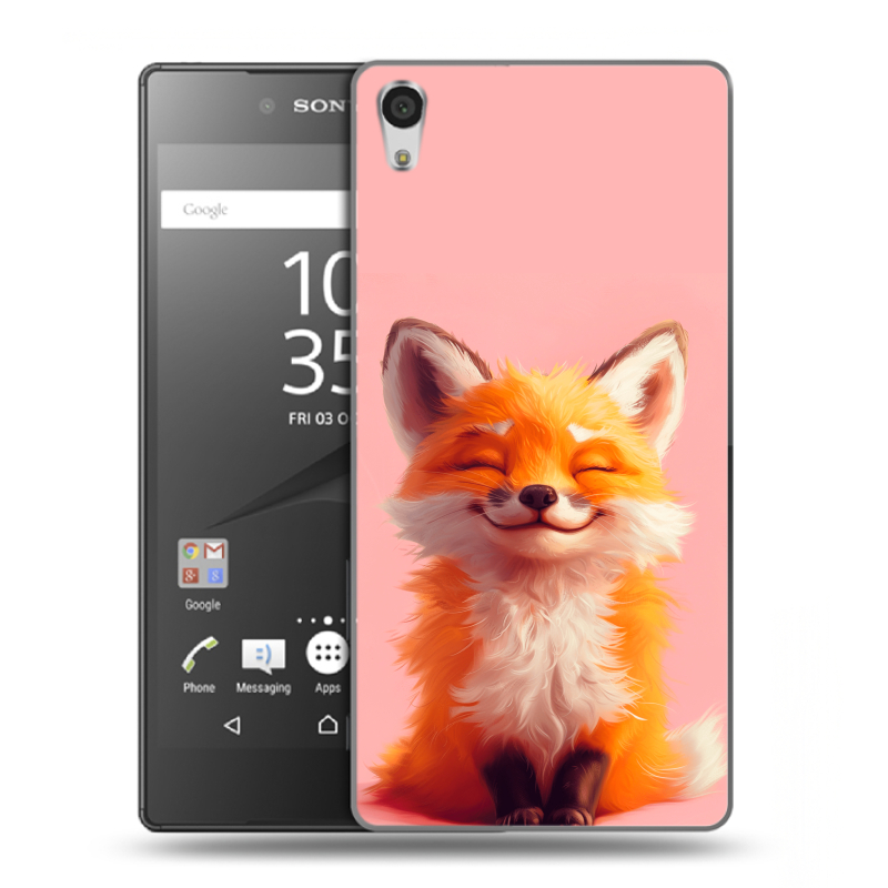 Пластиковый чехол на Sony Xperia Z5 Premium с принтом милая лиса Пластиковый чехол на Sony Xperia Z5 Premium с принтом милая лиса