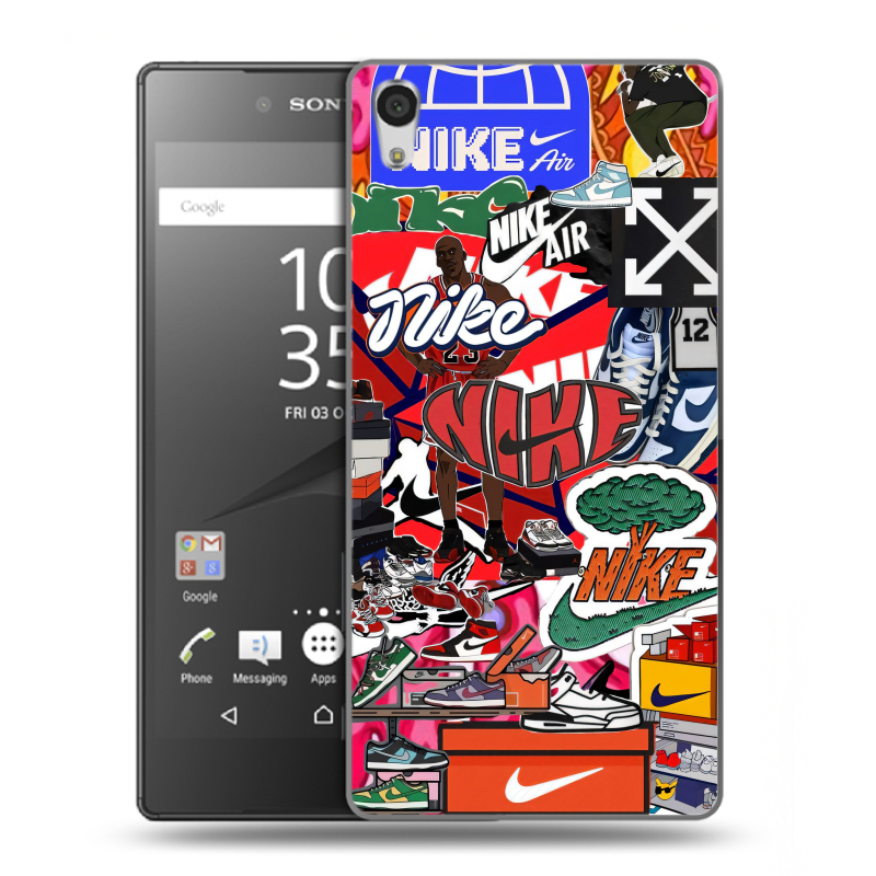 Пластиковый чехол на Sony Xperia Z5 Premium с принтом Найк Nike яркий Пластиковый чехол на Sony Xperia Z5 Premium с принтом Найк Nike яркий