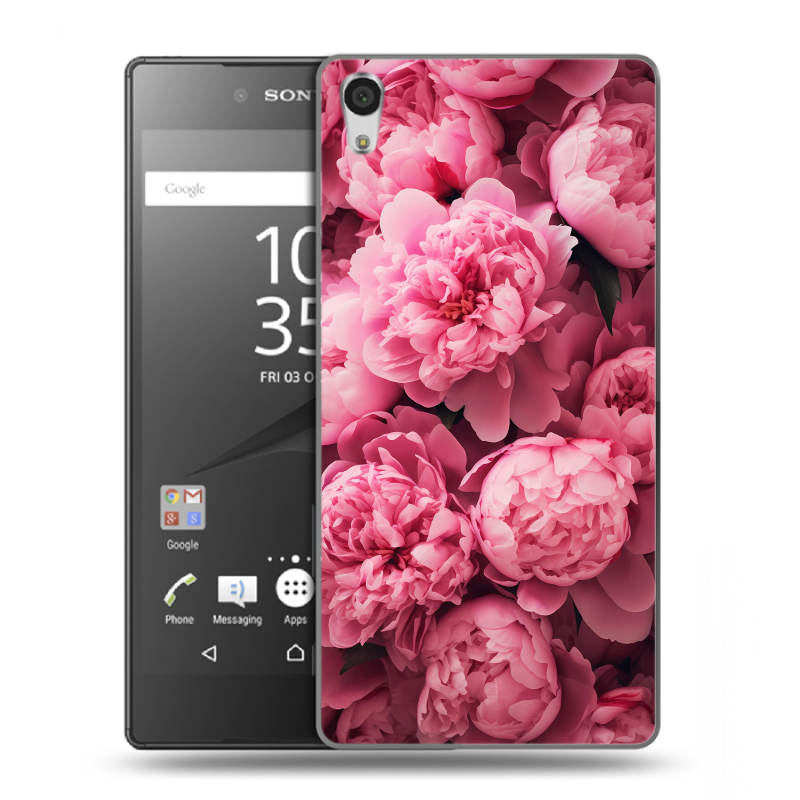 Пластиковый чехол на Sony Xperia Z5 Premium с принтом цветы пионы Пластиковый чехол на Sony Xperia Z5 Premium с принтом цветы пионы