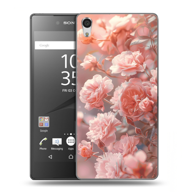 Пластиковый чехол на Sony Xperia Z5 Premium с принтом Розовые розы Пластиковый чехол на Sony Xperia Z5 Premium с принтом Розовые розы
