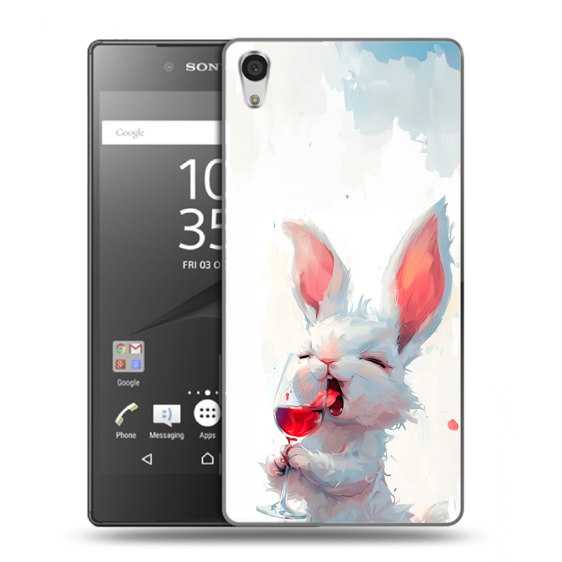 Пластиковый чехол на Sony Xperia Z5 Premium с принтом кролик зайчик Пластиковый чехол на Sony Xperia Z5 Premium с принтом кролик зайчик