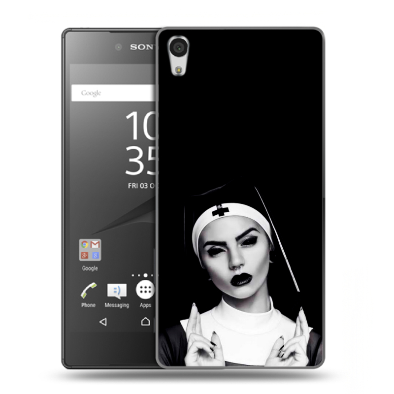 Силиконовый чехол на Sony Xperia Z5 Premium с принтом монашка Силиконовый чехол на Sony Xperia Z5 Premium с принтом монашка