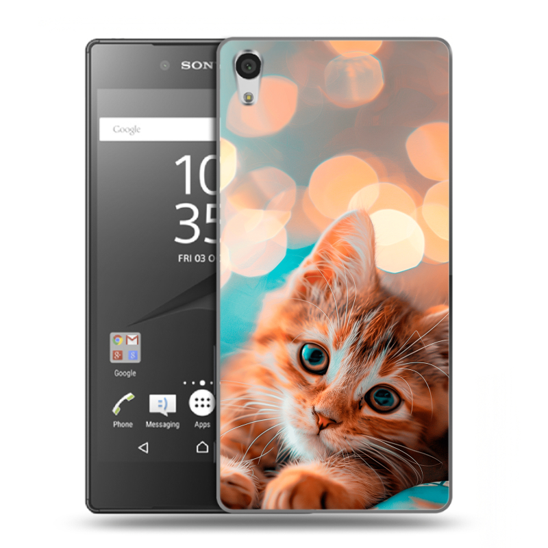 Пластиковый чехол на Sony Xperia Z5 Premium с принтом котик Пластиковый чехол на Sony Xperia Z5 Premium с принтом котик