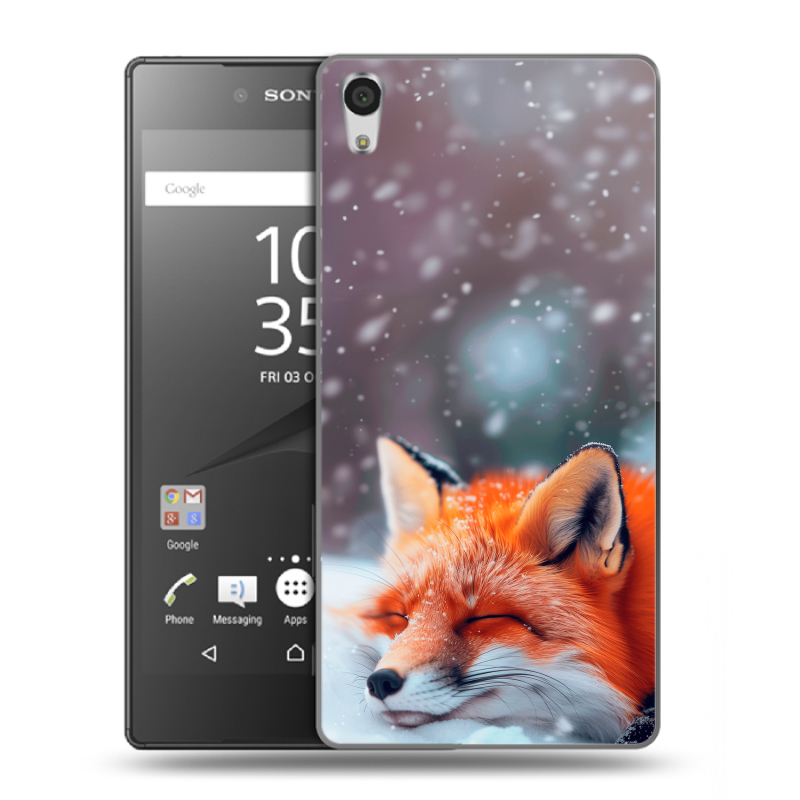 Силиконовый чехол на Sony Xperia Z5 Premium с принтом лиса Силиконовый чехол на Sony Xperia Z5 Premium с принтом лиса