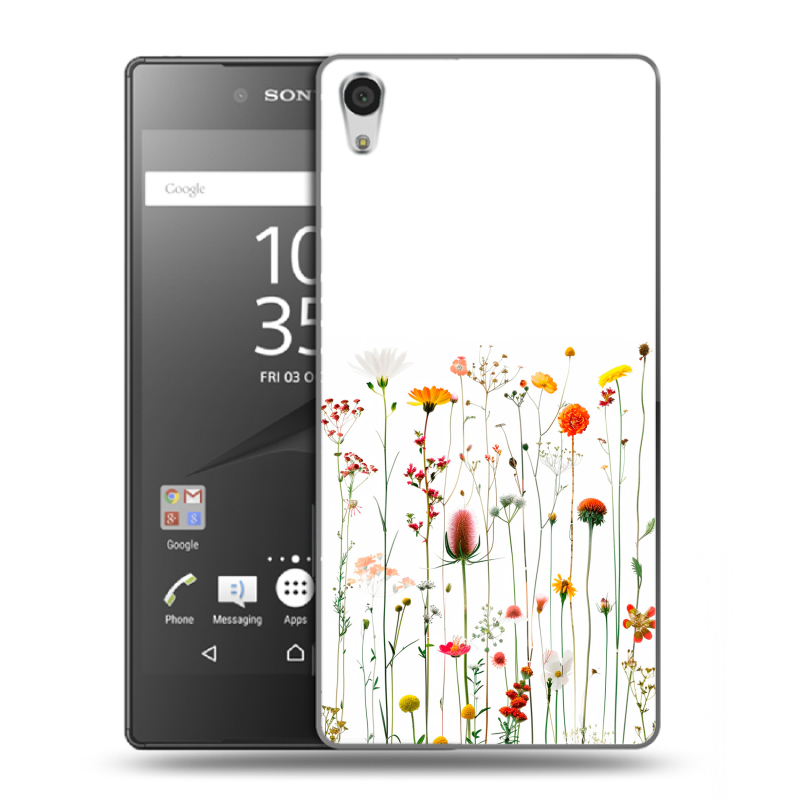 Силиконовый чехол на Sony Xperia Z5 Premium с принтом цветы Силиконовый чехол на Sony Xperia Z5 Premium с принтом цветы