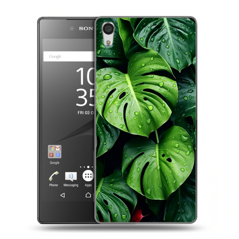 Пластиковый чехол на Sony Xperia Z5 Premium с принтом Листья Пластиковый чехол на Sony Xperia Z5 Premium с принтом Листья
