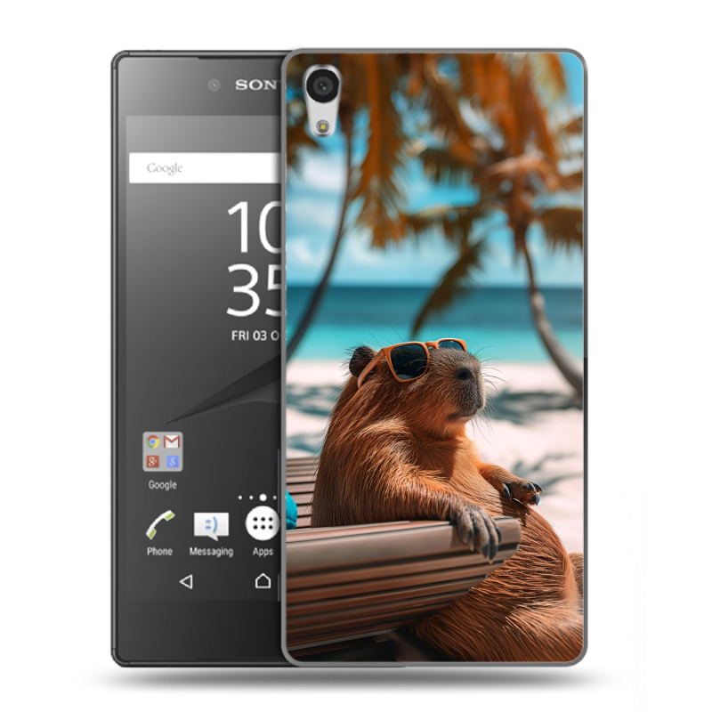 Силиконовый чехол на Sony Xperia Z5 Premium с принтом Капибара Силиконовый чехол на Sony Xperia Z5 Premium с принтом Капибара
