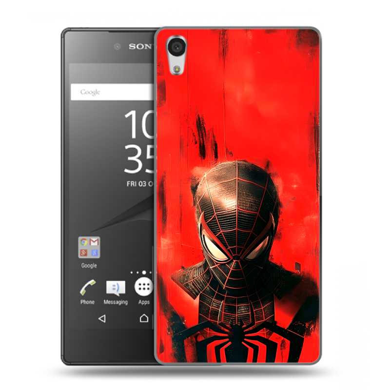 Пластиковый чехол на Sony Xperia Z5 Premium с принтом человек паук spiderman Пластиковый чехол на Sony Xperia Z5 Premium с принтом человек паук spiderman