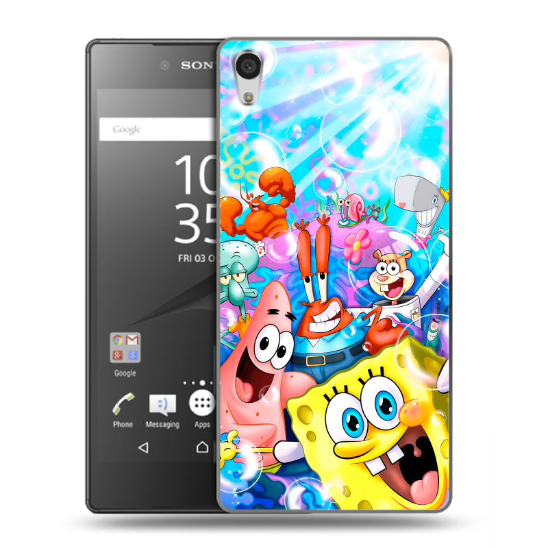 Пластиковый чехол на Sony Xperia Z5 Premium с принтом спанчбоб спанч боб Пластиковый чехол на Sony Xperia Z5 Premium с принтом спанчбоб спанч боб