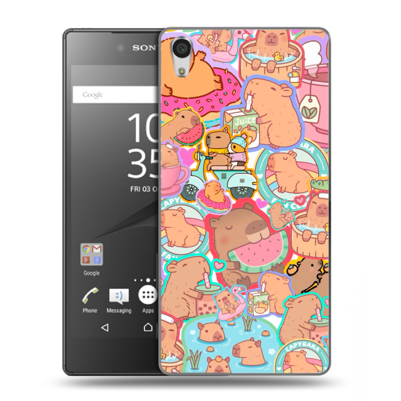 Силиконовый чехол на Sony Xperia Z5 Premium с принтом капибары Силиконовый чехол на Sony Xperia Z5 Premium с принтом капибары