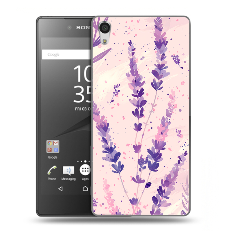 Пластиковый чехол на Sony Xperia Z5 Premium с принтом цветы лаванда Пластиковый чехол на Sony Xperia Z5 Premium с принтом цветы лаванда