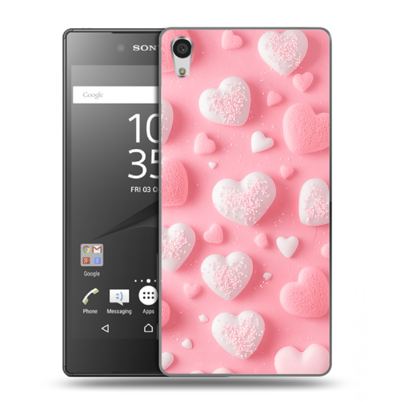 Пластиковый чехол на Sony Xperia Z5 Premium с принтом Сердечки Пластиковый чехол на Sony Xperia Z5 Premium с принтом Сердечки