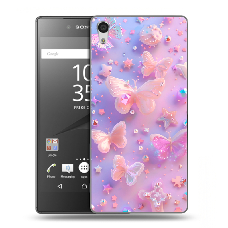 Силиконовый чехол на Sony Xperia Z5 Premium с принтом Бабочки Силиконовый чехол на Sony Xperia Z5 Premium с принтом Бабочки