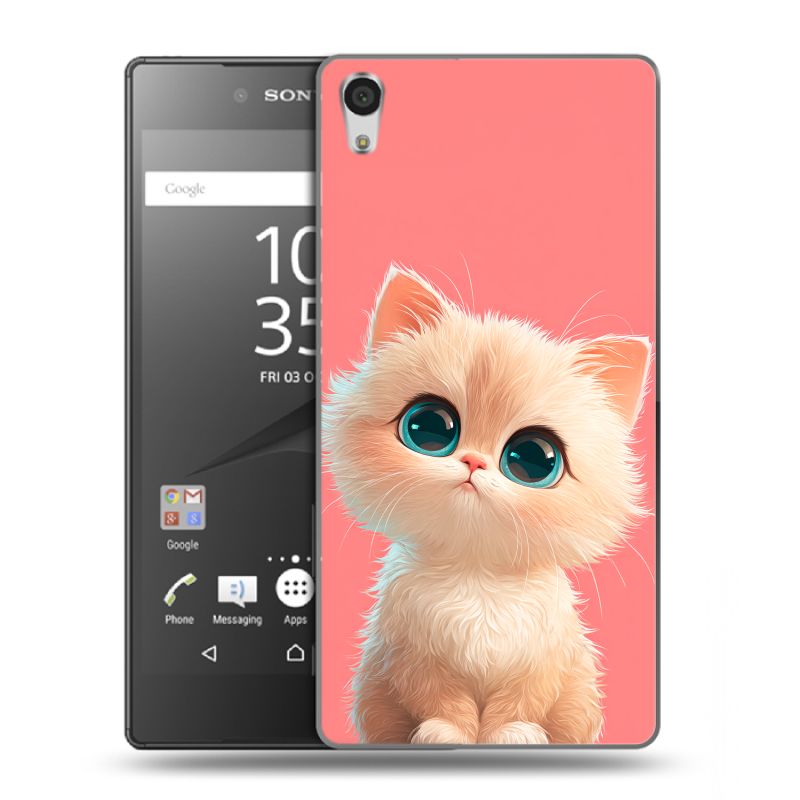Силиконовый чехол на Sony Xperia Z5 Premium с принтом Розовый котенок Силиконовый чехол на Sony Xperia Z5 Premium с принтом Розовый котенок