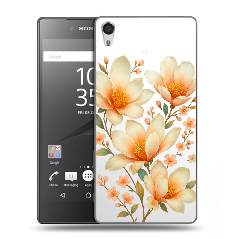 Пластиковый чехол на Sony Xperia Z5 Premium с принтом Цветы Пластиковый чехол на Sony Xperia Z5 Premium с принтом Цветы